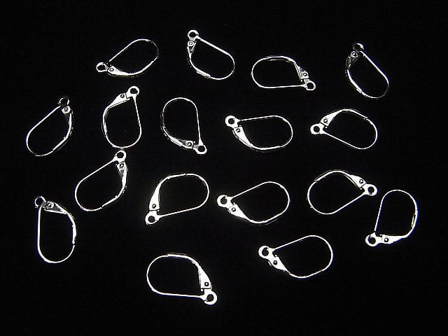 Silver925 Earrings French Hook Rhodium Plated 1pair $4.79!