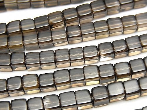 Cube, Smoky Quartz Gemstone Beads