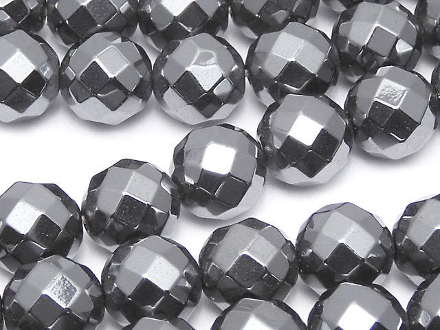 Faceted Round, Hematite Gemstone Beads