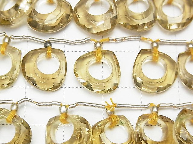 [Video] High Quality Lemon Quartz AAA Donut Chestnut Shape 1pc, 1strand (7pcs)