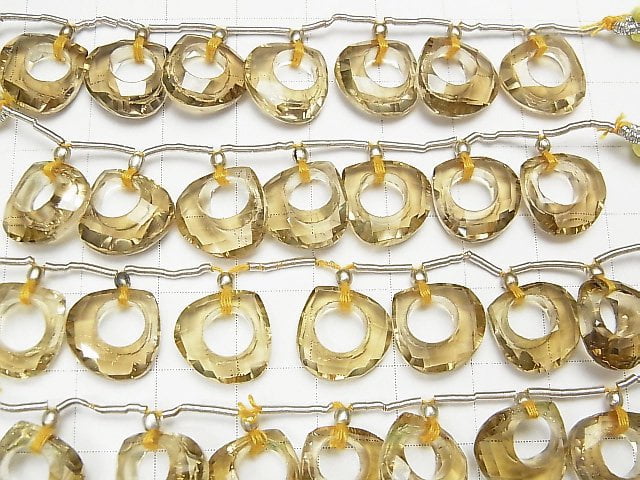 [Video] High Quality Lemon Quartz AAA Donut Chestnut Shape 1pc, 1strand (7pcs)