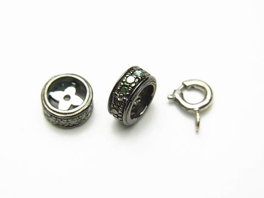 1pc $49.99! Tsavorite Garnet Roundel parts 8x8x4mm Silver925 NO.3