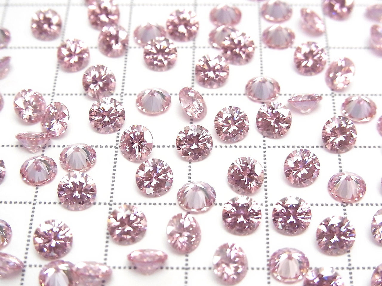Moissanite AAA Pierre non montée Ronde Facettée 5x5mm [Rose Sakura] 1 pièce