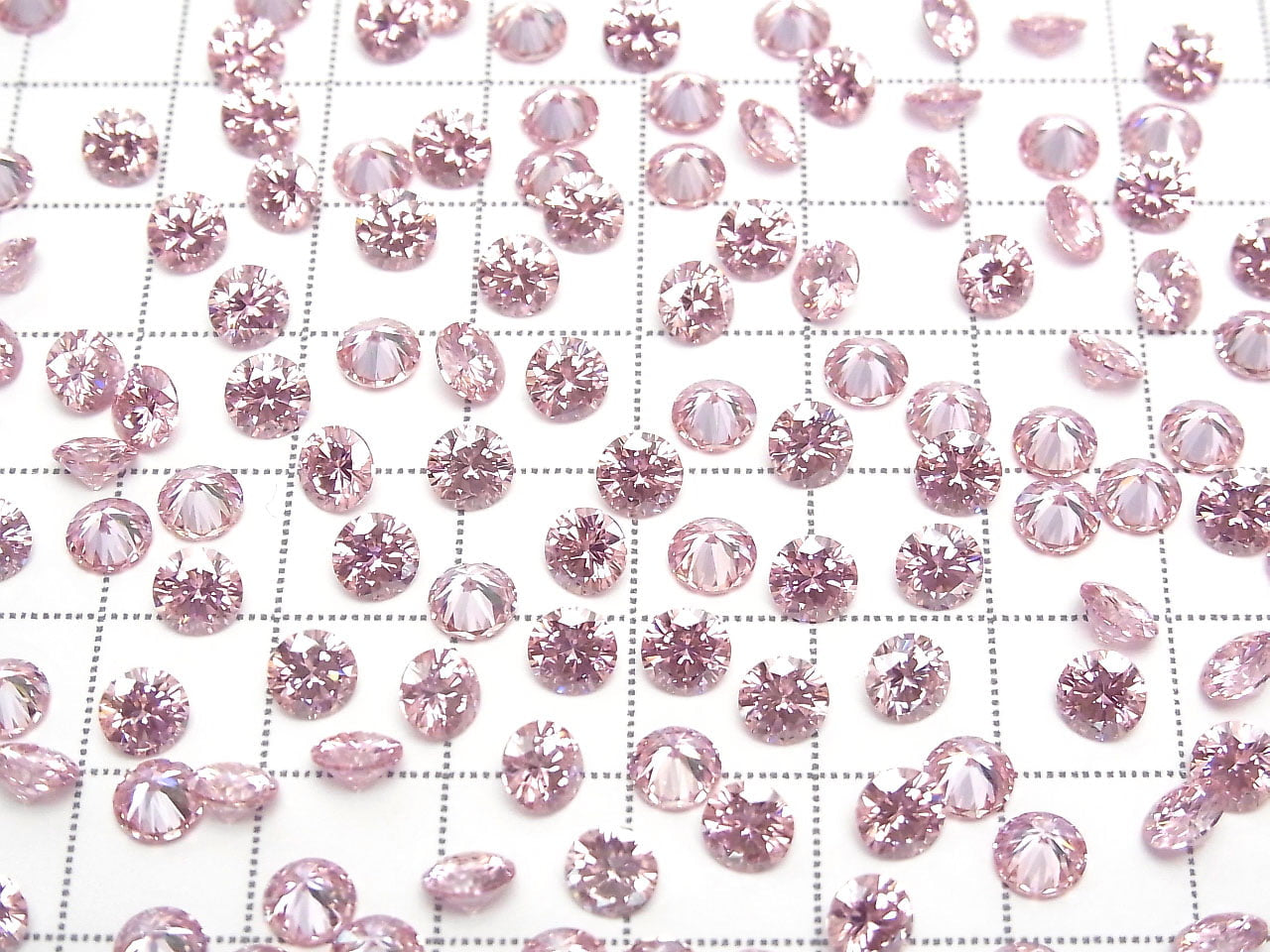 Moissanite AAA Pierre non montée Ronde Facettée 5x5mm [Rose Sakura] 1 pièce