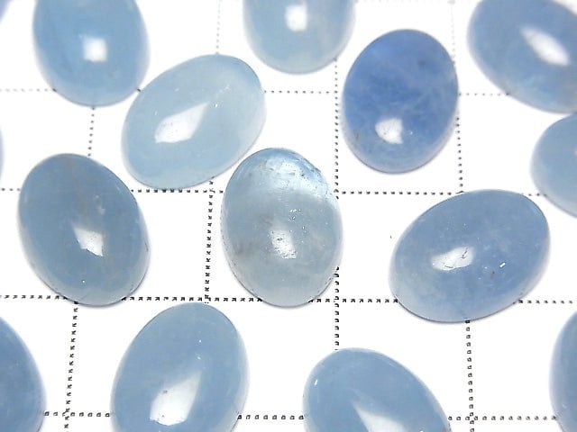 [Video] Namibia Aquamarine AAA Oval Cabochon 14x10mm 1pc