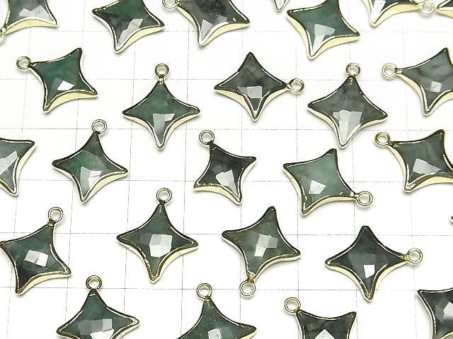 [Video] Emerald Sparkle Star Charm Gold color 2pcs