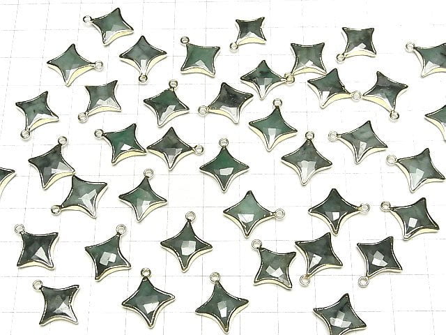 [Video] Emerald Sparkle Star Charm Gold color 2pcs