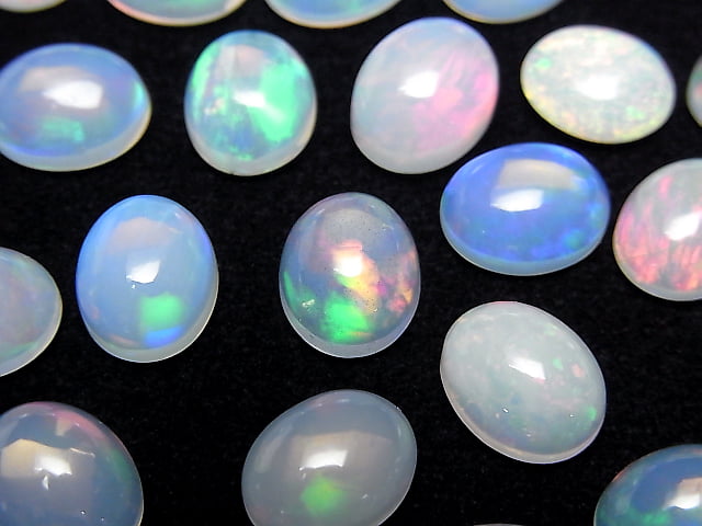 [Video] High Quality Ethiopian Opal AAA Oval Cabochon 10x8mm 2pcs