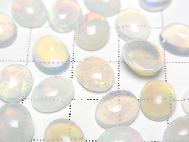 [Video] High Quality Ethiopian Opal AAA Oval Cabochon 10x8mm 2pcs