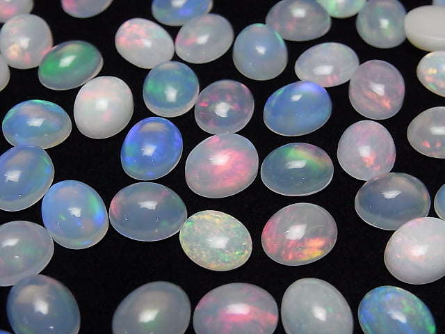 [Video] High Quality Ethiopian Opal AAA Oval Cabochon 10x8mm 2pcs