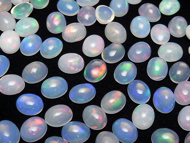[Video] High Quality Ethiopian Opal AAA Oval Cabochon 10x8mm 2pcs