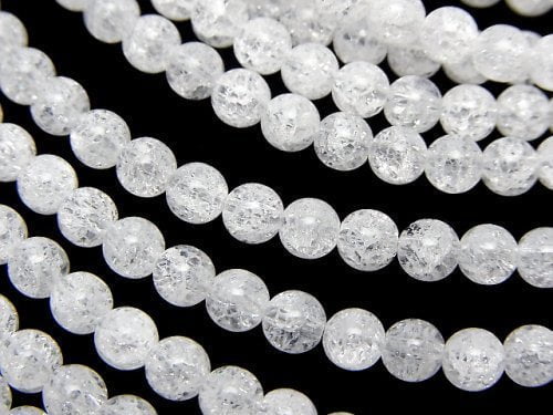 Cracked Crystal, Round Gemstone Beads