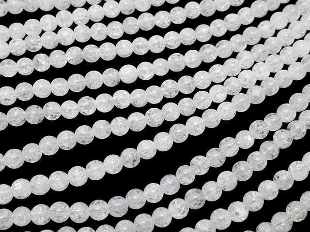 Cracked Crystal Round 6mm NO.2 (many cracks) 1strand beads (aprx.15inch/37cm)
