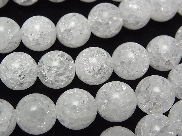 Cracked Crystal Round 10mm NO.2 (many cracks) half or 1strand beads (aprx.15inch/36cm)