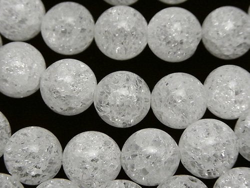 Cracked Crystal, Round Gemstone Beads