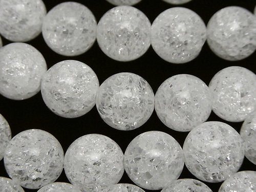 Cracked Crystal Round 12mm NO.2 (many cracks) 1/4 or 1strand beads (aprx.15inch/36cm)