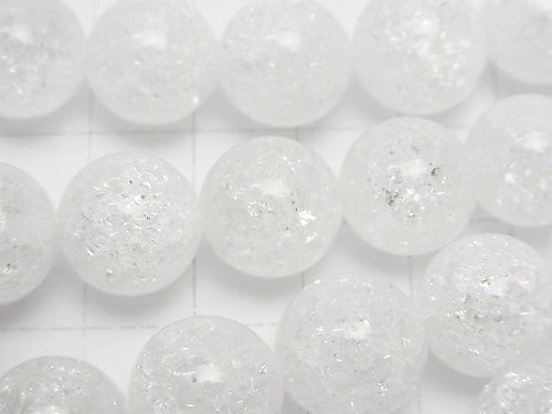 Cracked Crystal Round 12mm NO.2 (many cracks) 1/4 or 1strand beads (aprx.15inch/36cm)