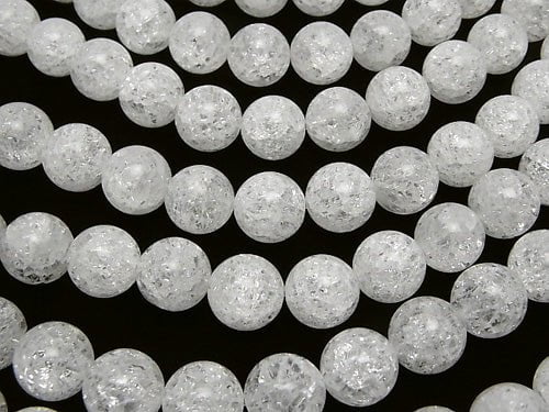 Cracked Crystal Round 12mm NO.2 (many cracks) 1/4 or 1strand beads (aprx.15inch/36cm)