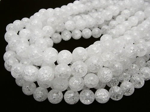 Cracked Crystal Round 12mm NO.2 (many cracks) 1/4 or 1strand beads (aprx.15inch/36cm)