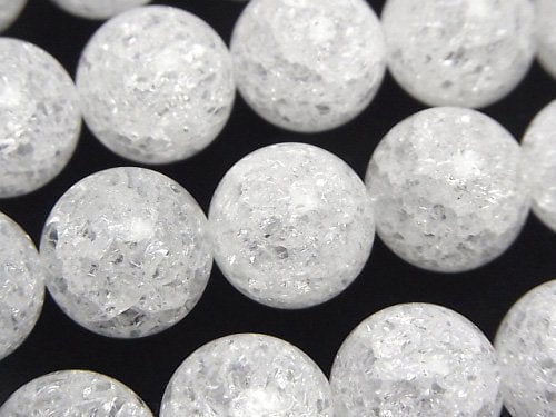 Cracked Crystal Round 14mm NO.2 (many cracks) 1/4 or 1strand beads (aprx.15inch/36cm)