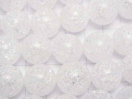 Cracked Crystal Round 14mm No.2 (more cracks) 1/4 or 1 strand beads (approx. 15 inches/36 cm)