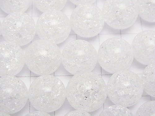 Cracked Crystal Round 14mm NO.2 (many cracks) 1/4 or 1strand beads (aprx.15inch/36cm)