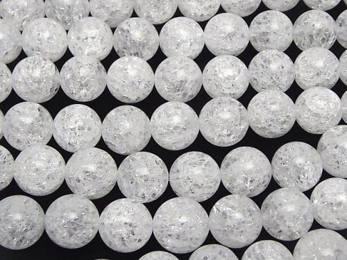 Cracked Crystal Round 14mm NO.2 (many cracks) 1/4 or 1strand beads (aprx.15inch/36cm)