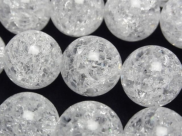 Cracked Crystal Round 18mm No.2 (more cracks) 1/4 or 1 strand beads (approx. 15 inches/36 cm)