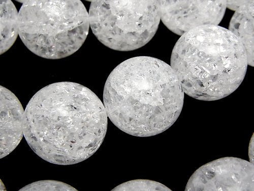 Cracked Crystal, Round Gemstone Beads