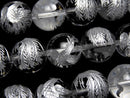 Carving, Crystal Quartz, Round Gemstone Beads