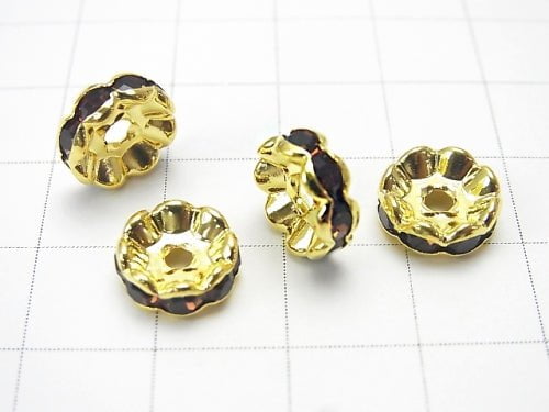 Asfor Roundel [Smoke Topaz x Gold] flower pattern 4-10 mm 100 pcs $9.79