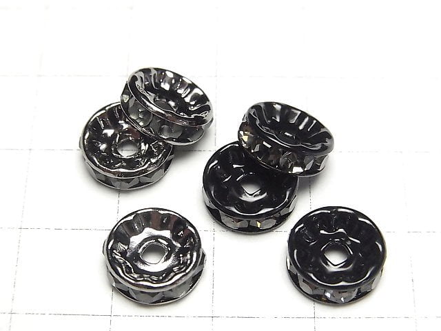 Asfor Rondelle [Black Diamond x Black] Flat 4-10mm 10pcs