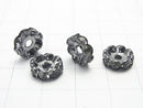 Asfor Rondelle [Black Diamond x Black] flower pattern 4-10 mm 100 pcs $9.79