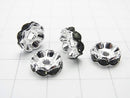 Asfor Rondelle [Black Diamond x Silver] flower pattern 4-10 mm 100 pcs $9.79