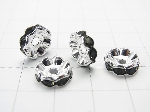 Asfor Roundel [Black Diamond x Silver] flower pattern 4-10 mm 100 pcs $9.79