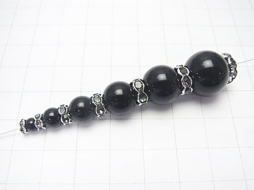 Asfor Rondelle [Black Diamond x Silver] flower pattern 4-10 mm 100 pcs $9.79