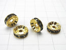 Asfor Rondelle [Black Diamond x Gold] Flat 4-10 mm 100 pcs $9.79