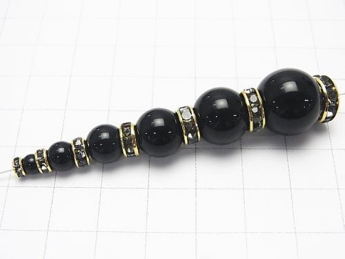 Asfor Rondelle [Black Diamond x Gold] Flat 4-10 mm 100 pcs $9.79