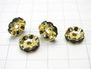 Asfor Rondelle [Black Diamond x Gold] flower pattern 4-10 mm 100 pcs $9.79