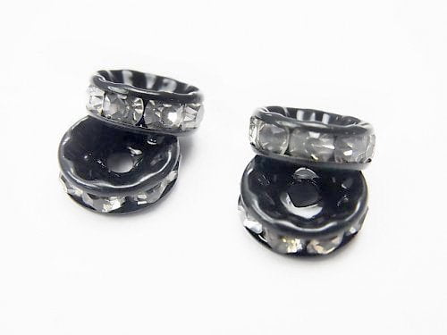 Asfor Rondelle [Clear x Black 2] Flat 3-10mm 10pcs