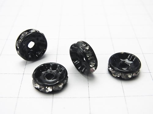 Asfor Rondelle [Clear x Black 2] Flat 3-10mm 10pcs