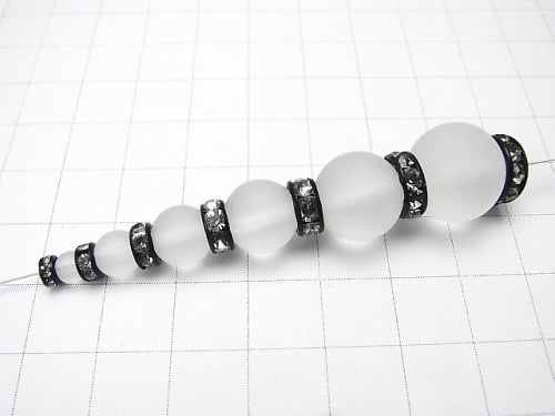 Asfor Rondelle [Clear x Black 2] Flat 3-10mm 10pcs