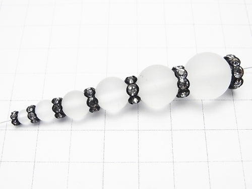 Asfor Rondelle [Clear x Black2] Flower Shape 4-10mm 100pcs $8.79- !