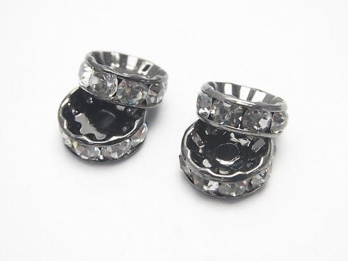 Asfor Rondelle [Clear x Black] Flat 3-10mm 10pcs