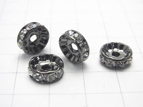 Asfor Rondelle [Clear x Black] Flat 3-10mm 10pcs