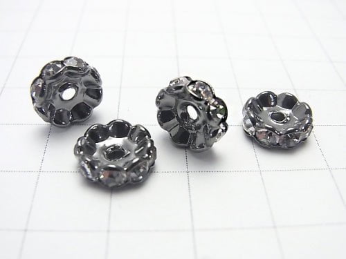 Asfor Rondelle [Clear x Black] Flower Shape 4-10mm 100pcs $8.79- !