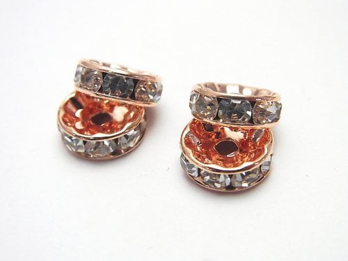 Asfor Rondelle [Clear x Rose] Flat 3-10mm 10pcs