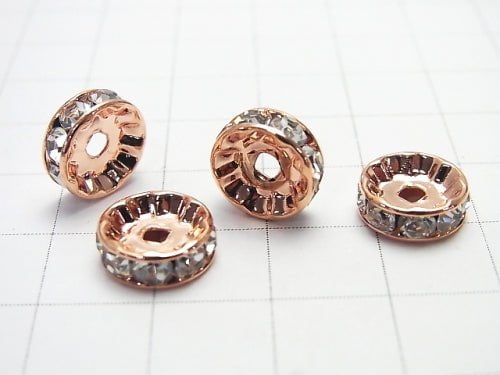 Asfor Rondelle [Clear x Rose] Flat 3-10mm 10pcs