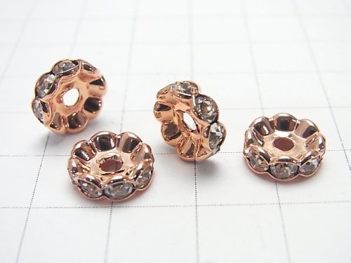 Asfor Roundel [Clear x Rose] Flower Shape 4-10mm 10pcs