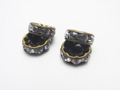 Asfor Rondelle [Clear x Antique brass Finish] Flat 4-10mm 10pcs